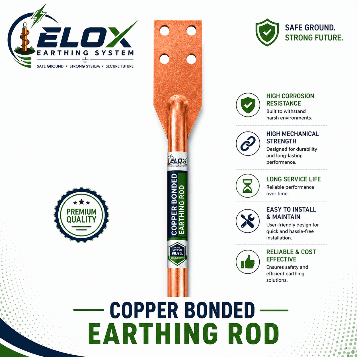 Copper Bonded Earthing Rod