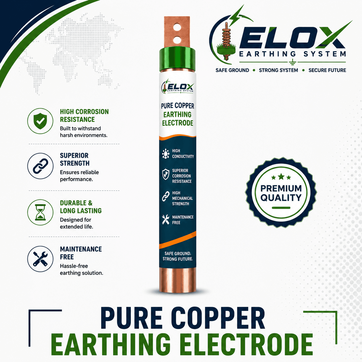 Pure Copper Earthing Electrode